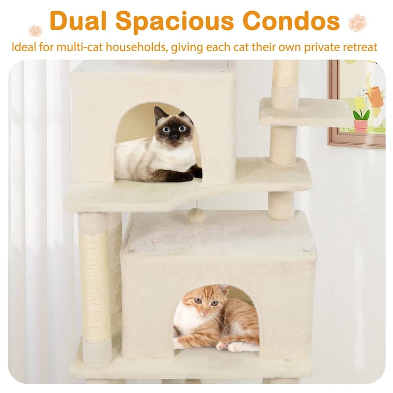 Costway 70” Large Cat Tree for Indoor Cats with Plush Top Perch, Dual - See Details