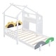 preview thumbnail 5 of 16, Twin Platform Bed with Windmill, Flower Decor & Desk - House Bed Style