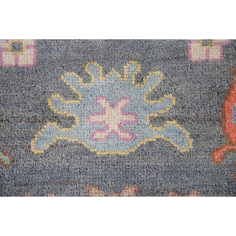 Gray Oushak Area Rug Hand-Knotted Wool Carpet - 8'10"x 11'8"