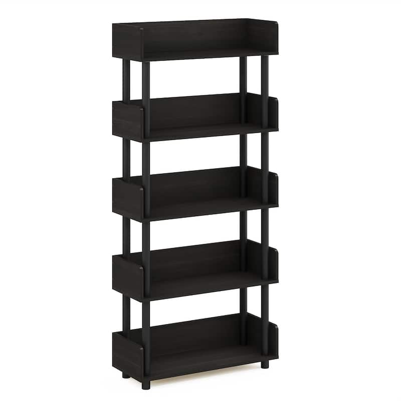 5 Tiers Wood Household Shelving Unit in Espresso (23.62 in. W x 52.6 in. H x 9.21 in. D) - 23.62