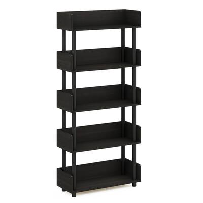 5 Tiers Wood Household Shelving Unit in Espresso (23.62 in. W x 52.6 in. H x 9.21 in. D) - 23.62