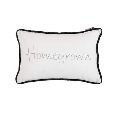 HiEnd Accents "Homegrown" Embroidery Lumbar Pillow, 12"x19"