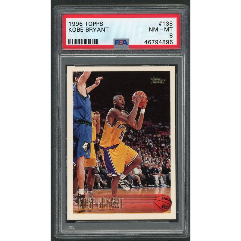 Kobe Bryant 1996 Topps Basketball Rookie Card RC #138 Graded PSA 8 - 8'6" x 11'6"