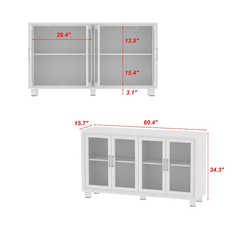TV Stand for 55 Inch TV Entertainment Center with Doors Media Console