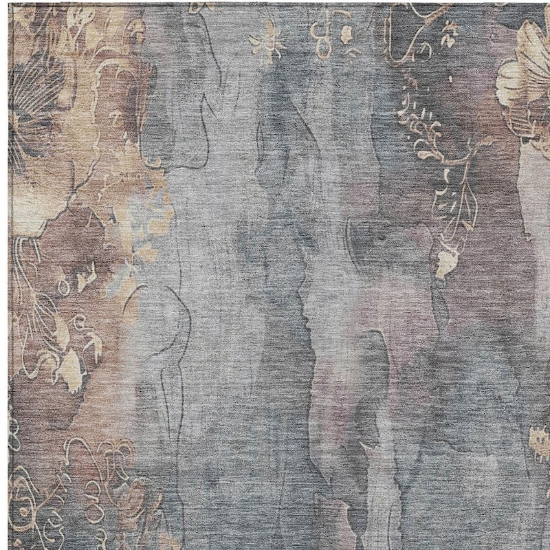HomeRoots Floral Transitional Rectangle Outdoor Rug