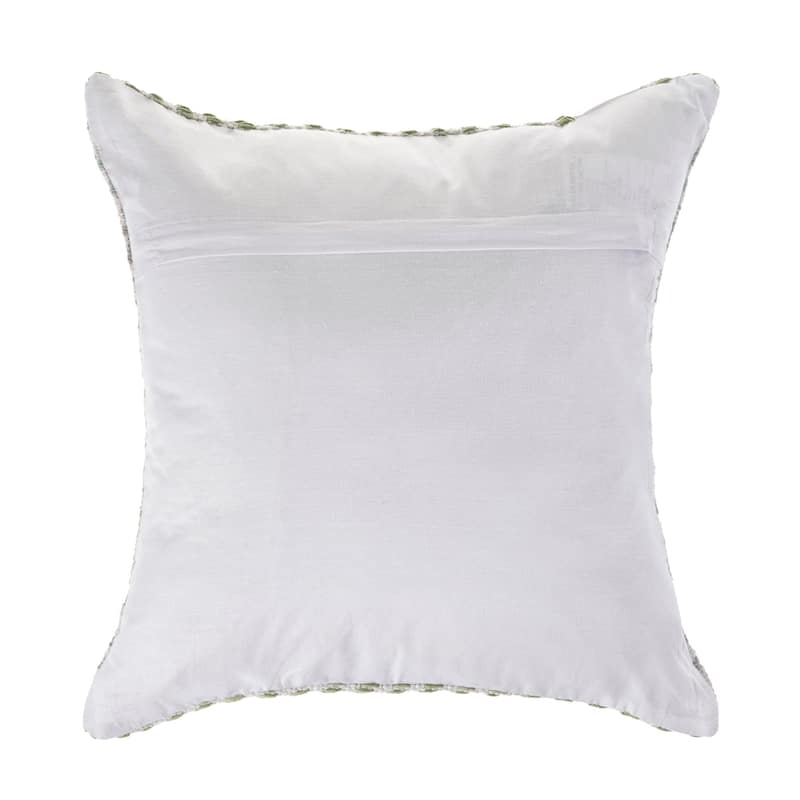 HomeRoots 18" X 18" Green Blue Gray And White 100% Cotton Chevron Zippered Pillow