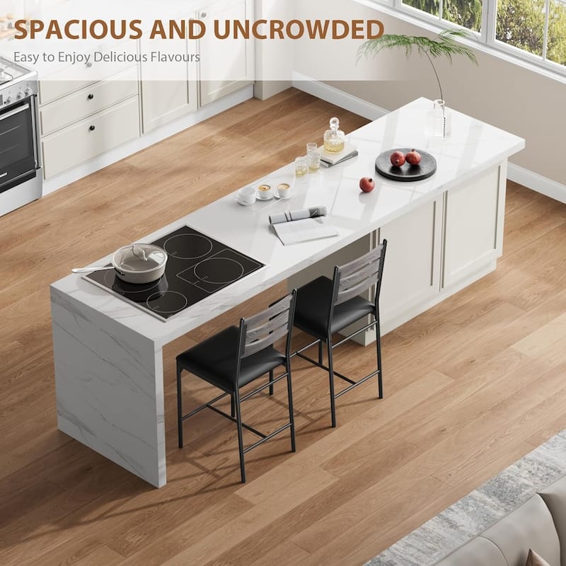 Bar Stools with Wooden Back Set of 2 for Kitchen Island, Bar