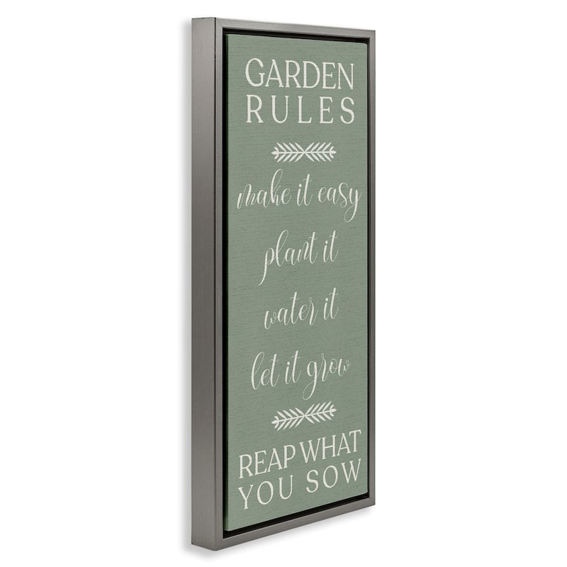 Stupell Reap What You Sow Gardening Framed Floater Canvas Wall Art Design By Lil' Rue