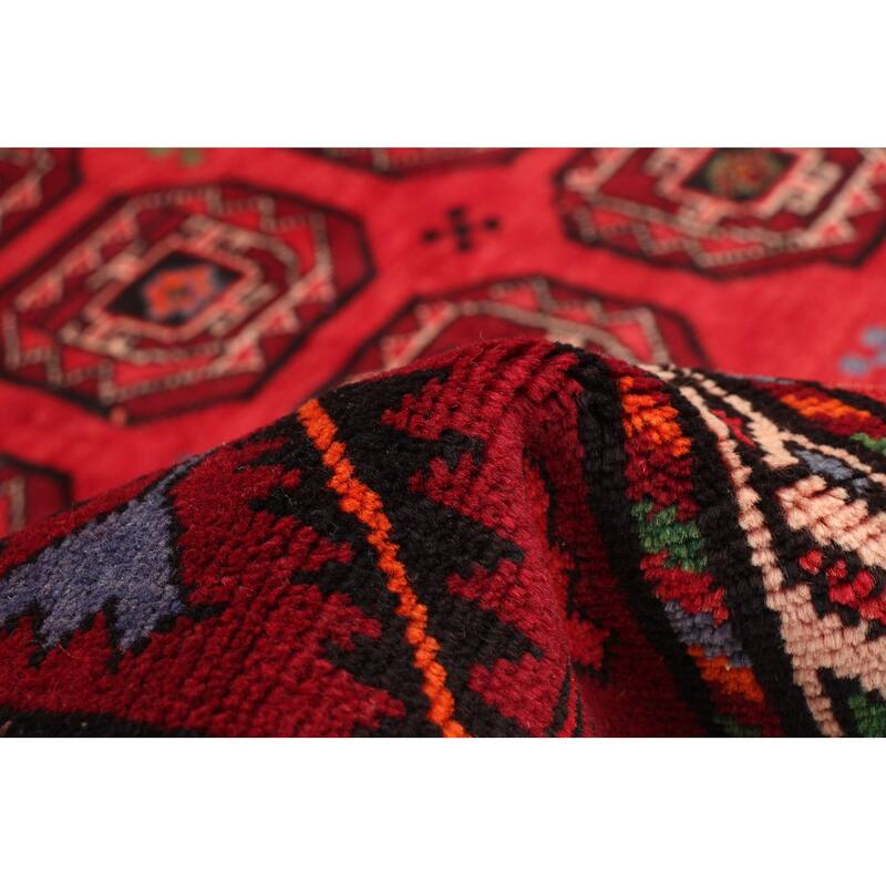 Hand-knotted Authentic Turkish Red Wool Rug - 5'4" x 10'2"/5'4 x 10'2