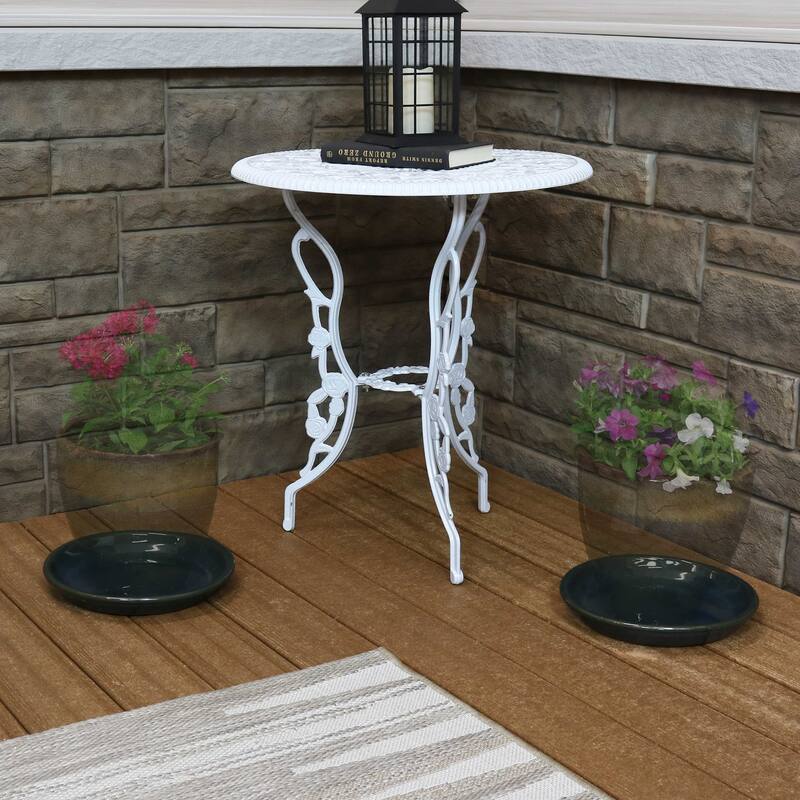 Sunnydaze Set of 2 Glazed Ceramic Planter Saucers - 9"