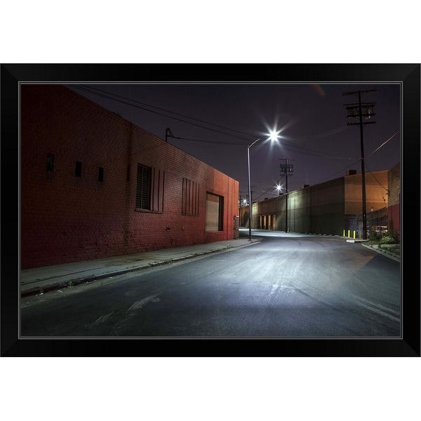 "Lonely Industrial Street, California" Black Framed Print