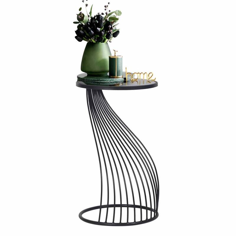 ADECO Metal End Table Side Nightstand Gold Accent Coffee Table Stools