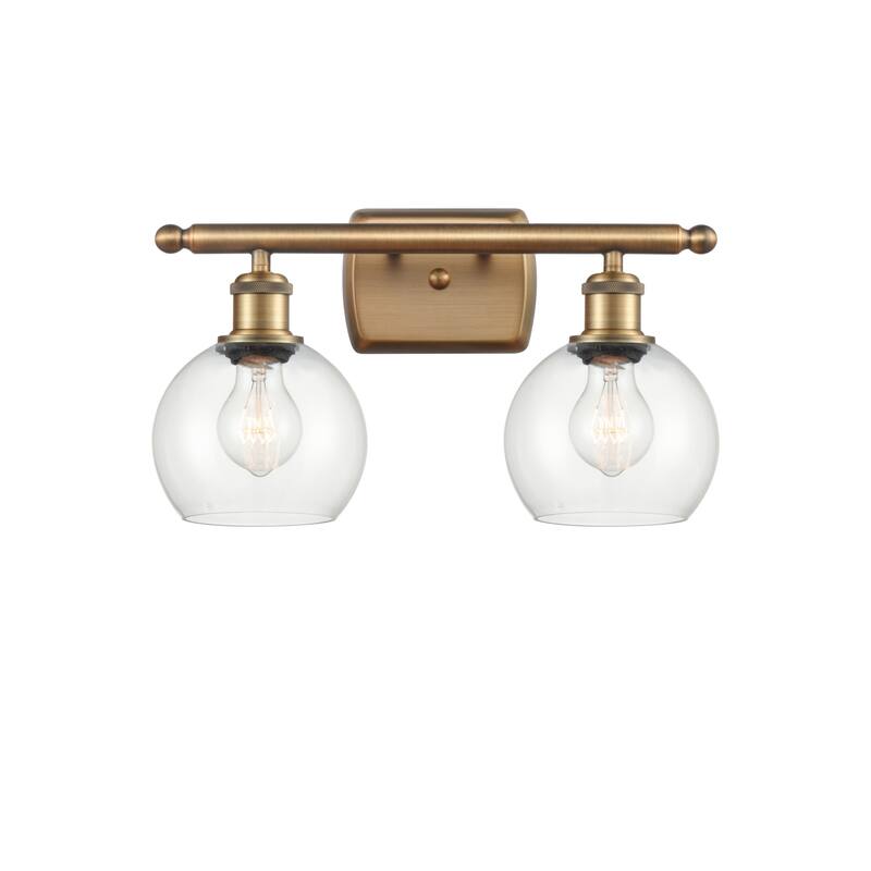 Innovations Lighting 516-2W-9-16 Athens Vanity Athens 2 Light 16" Wide - Brushed Brass / Clear