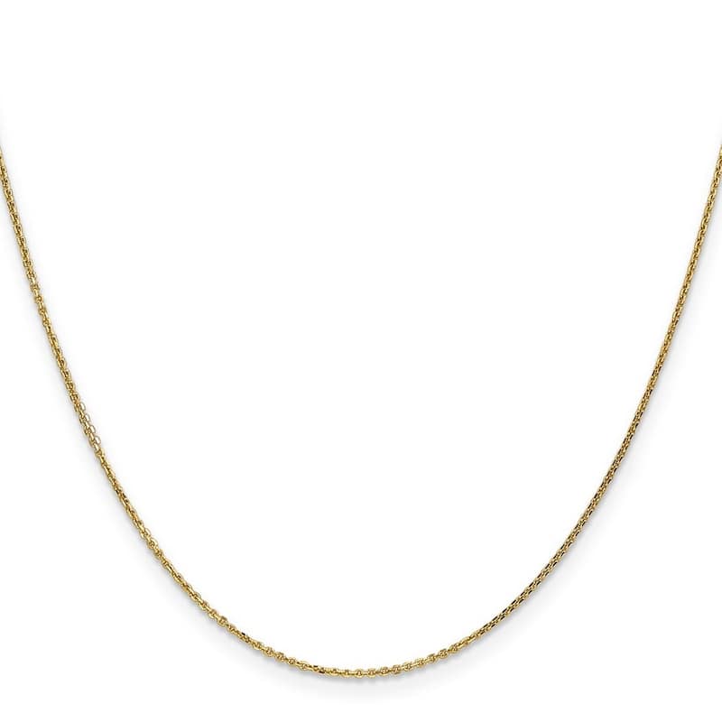 Curata 10k Yellow Gold .95mm Diamond Cut Cable Chain Necklace (Lobster)