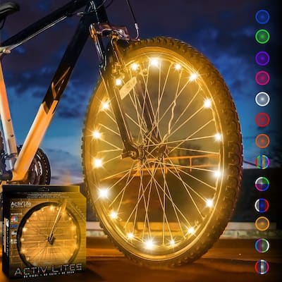 Activ Life LED Bike Wheel Lights (1 Tire, Gold), Brighter & Visible from All Angles for Ultimate Safety & Style