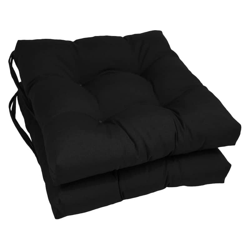 16-inch Square Indoor Chair Cushions (Set of 2, 4, or 6) - 16" x 16" - Set of 6 - Black