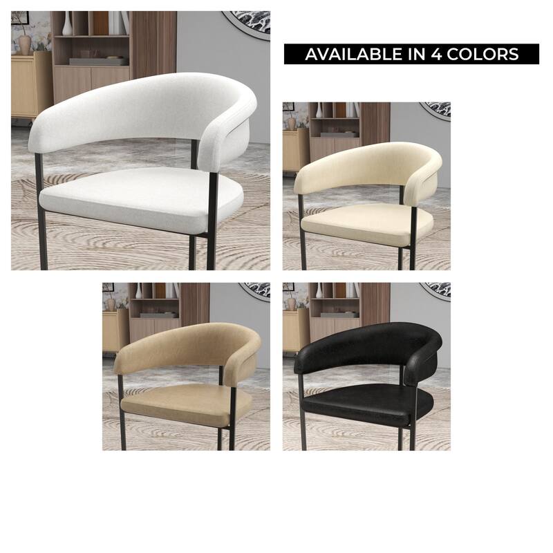 LeisureMod Aero Modern Upholstered Leather Dining Chair in Iron & Polyester, Accent Armchair for Home Kitchen Office