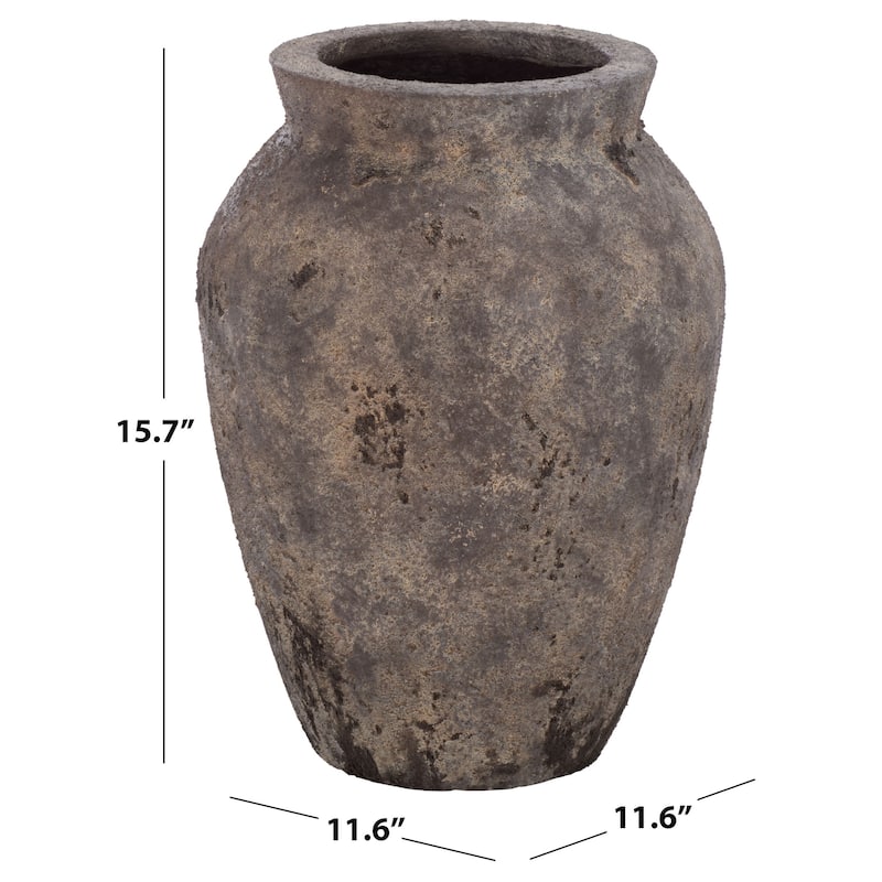 SAFAVIEH Outdoor Patio Furniture Bolton Planter Pot with Drainage - 12"W x 12"D x 16"H