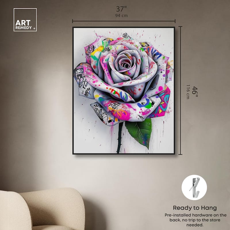 Graffiti Rose Canvas by Art Remedy