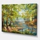 preview thumbnail 2 of 6, Designart "Autumn Forest With Meandering River" Lake House Canvas Wall Art Print