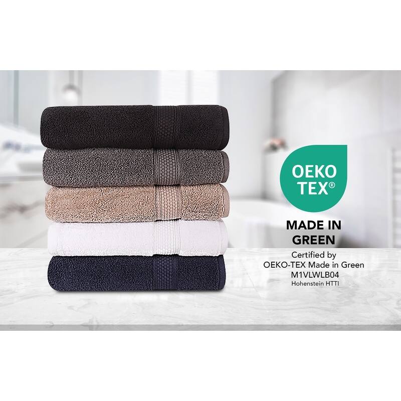 A1HC Bath Towel Set, 500 GSM Duet Technology 100% Ring Spun Cotton, Oeko-Tex Green Certified, Ultra Soft, Quick Dry