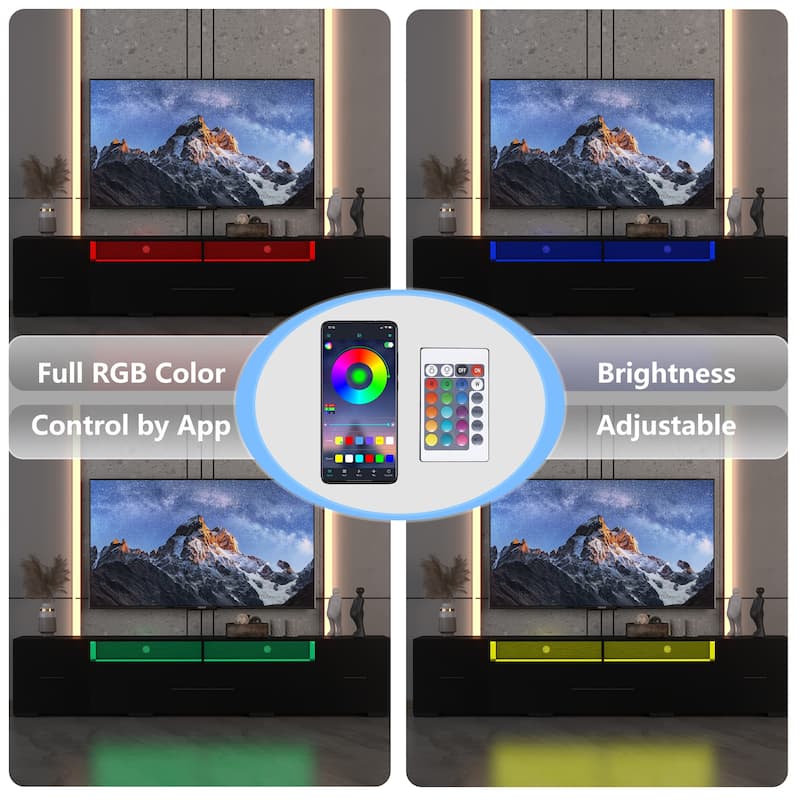 Best 80 Inch Tv For Gaming 80-inch TV Console with Extensive Storage, Remote & APP-Controlled RGB