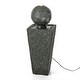 preview thumbnail 31 of 39, Glitzhome 31.75"H Polyresin Sphere Pedestal Outdoor Fountain With Pebbles Pump LED Light