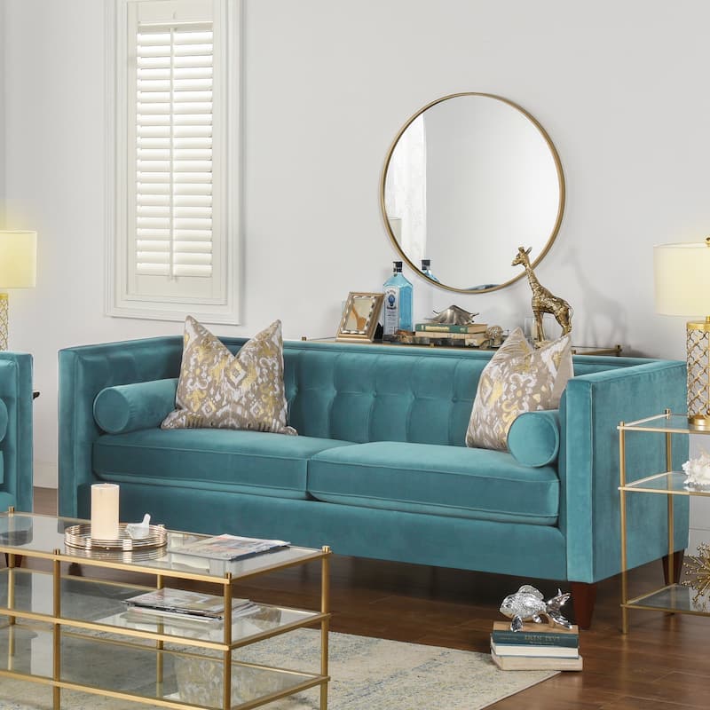Jack 84" Modern Upholstered Tufted Tuxedo Sofa