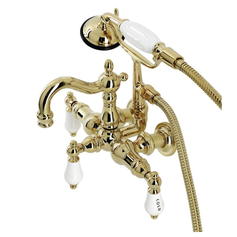 Kingston Brass Heritage Wall Mounted Clawfoot Tub Filler with Built-In