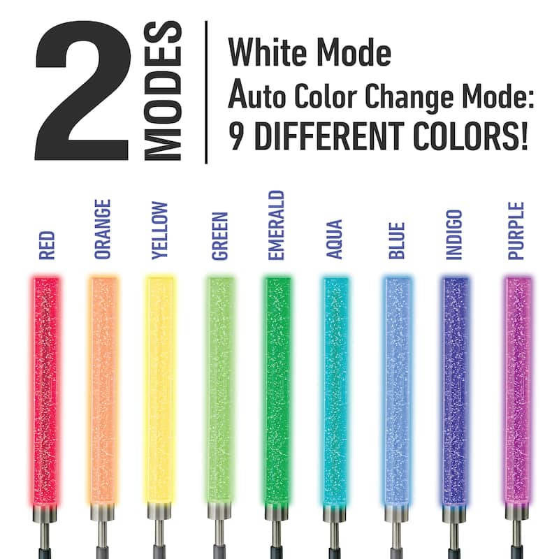 Bell + Howell Color Changing Solar Powered Glimmer Sticks for Gardens and Pathways - 4 Pack - White