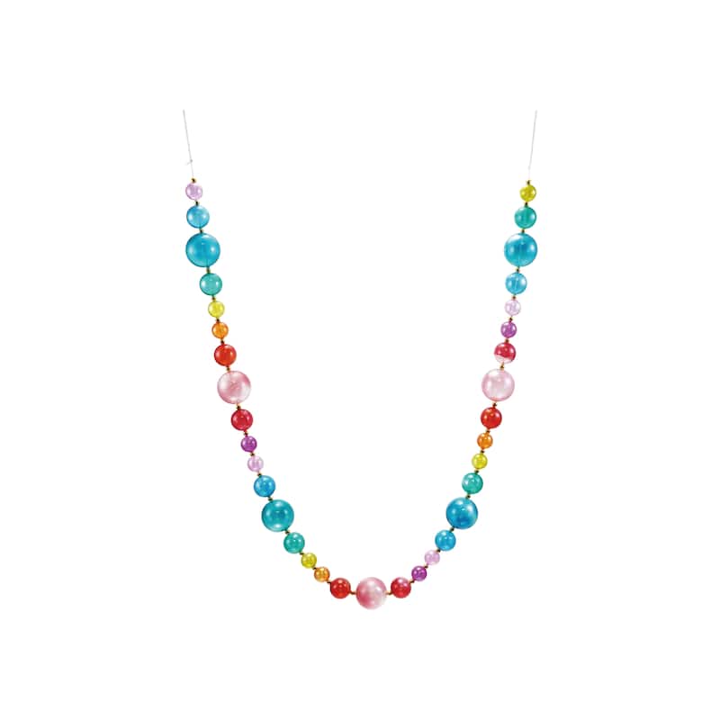 Plastic Ball Garland - 74.0"L x 2.25"W x 2.25"H - Multicolor