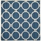 preview thumbnail 24 of 68, SAFAVIEH Handmade Cambridge Arah Modern Moroccan Wool Rug 6' Square - Navy Blue/Ivory - Square
