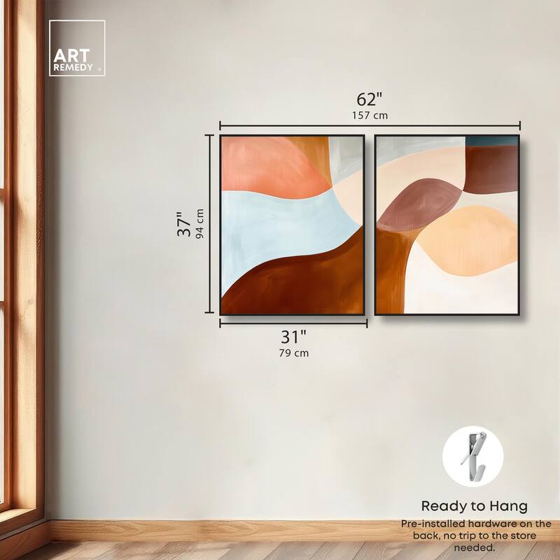 Shapes Revisited II Canvas Set of 2 by Art Remedy