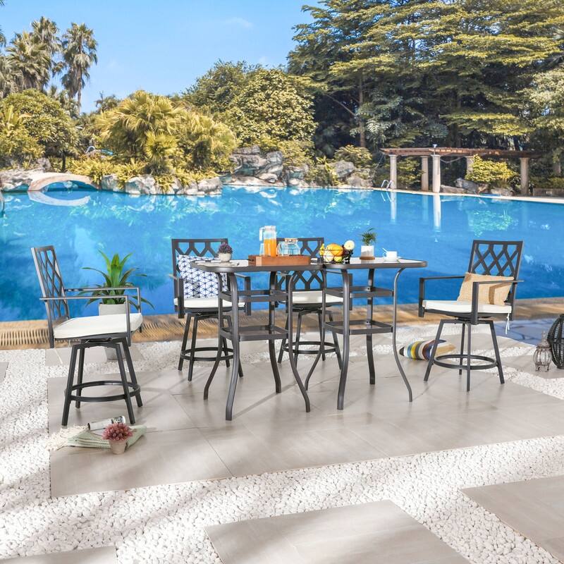 Patio Festival 4Person Outdoor Bar Height Bistro Dining Set Bed Bath