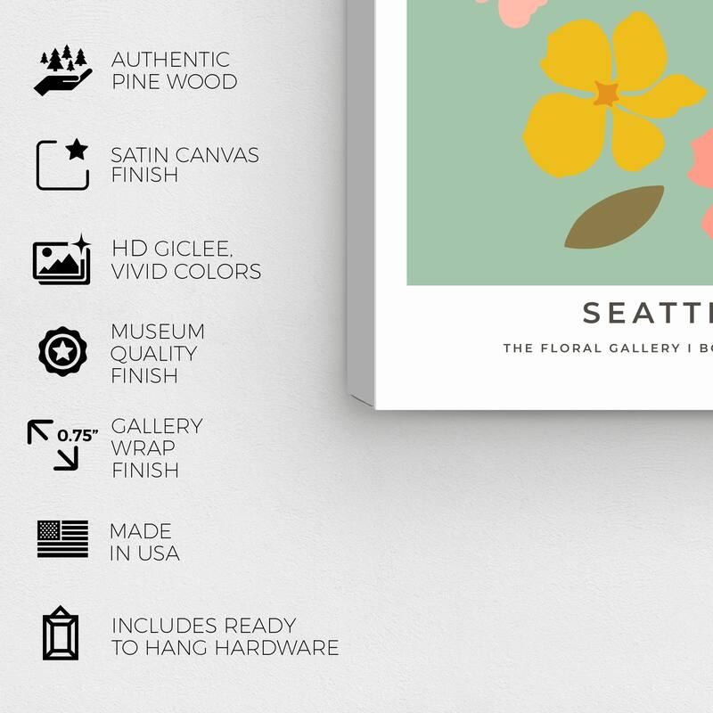 Wynwood Studio Canvas Floral and Botanical Flower Market Seattle Yellow and Modern & Contemporary Wall Art Canvas Print