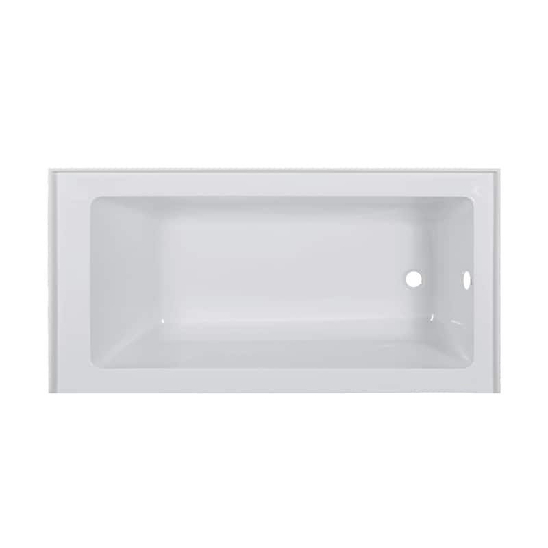 Fine Fixtures Acrylic-Fiberglass Soaking Bathtub, White. Alcove/Apron Front