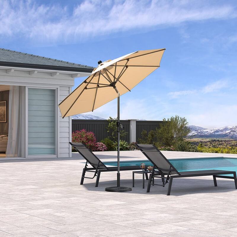 PURPLE LEAF Heavy-duty Crank and Tilt Table Umbrella Outdoor Patio Market Umbrella