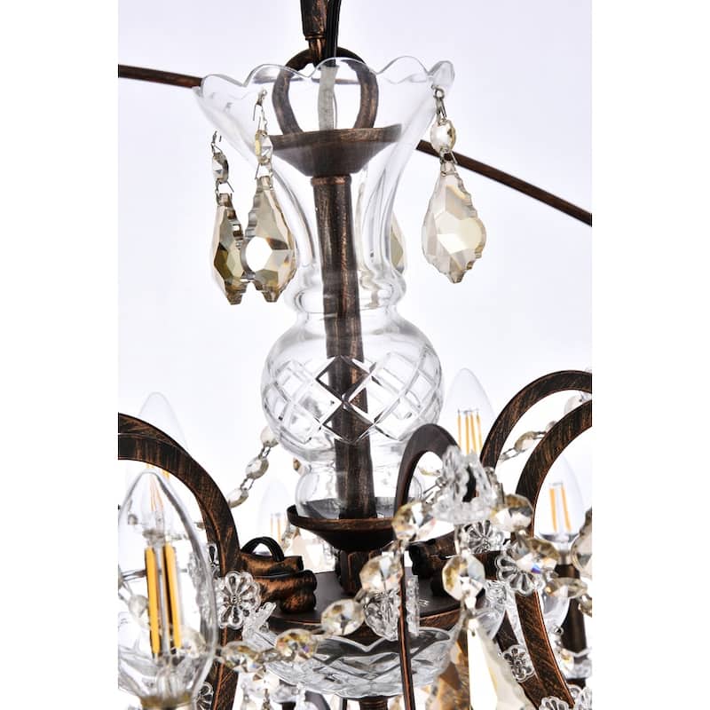 Royce Edge 18 light Dark Bronze Chandelier - dark bronze royal cut golden teak (smoky) crystals