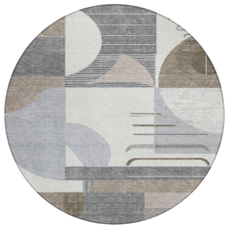 HomeRoots Geometric Modern Rectangle Outdoor Rug