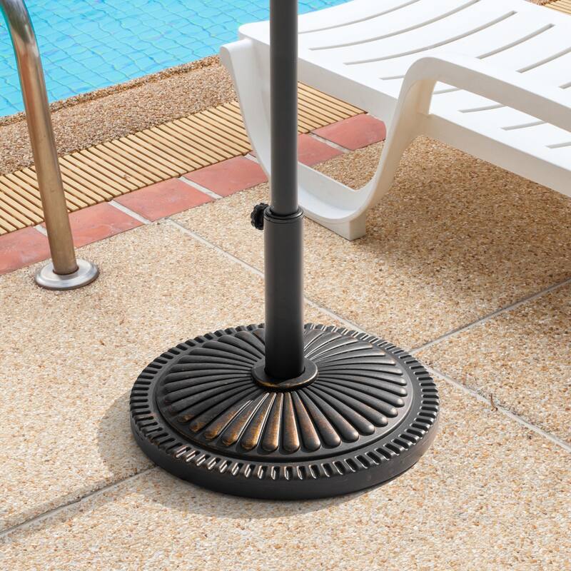 Outdoor 33 lb. Round Patio Umbrella Base, Polyethylene and Concrete