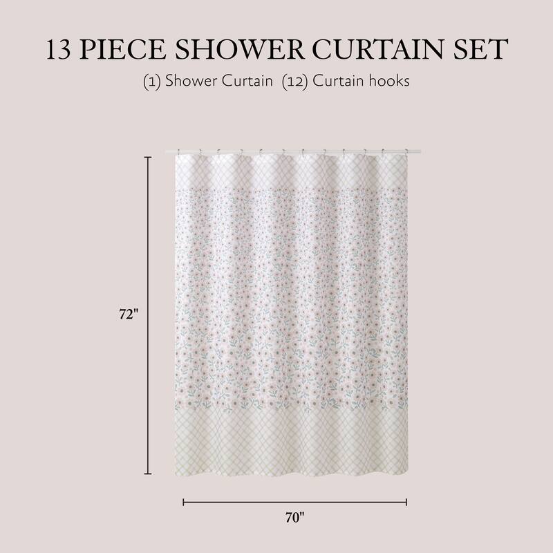 Jessica Simpson 13-Piece Shower Curtain and Hooks Set