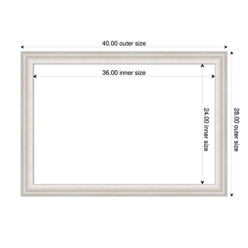 Amanti Art Trio Oil Rubbed Bronze Framed Dry Erase Magnetic Board - 40 x 28 in - Trio White Wash Silver