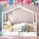 preview thumbnail 11 of 16, Kids and Baby Full Size Roof House Platform Bed With Headboard And Footboard