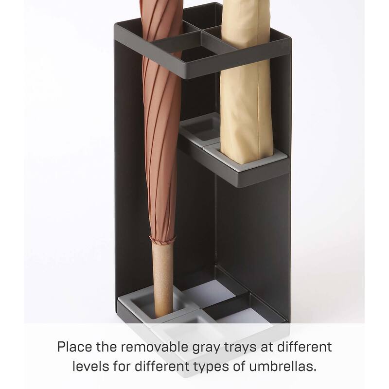 Yamazaki Home Compact Umbrella Stand, Steel, Holds 4 umbrellas - L 4.33 x W 4.33 x H 11.81 inches