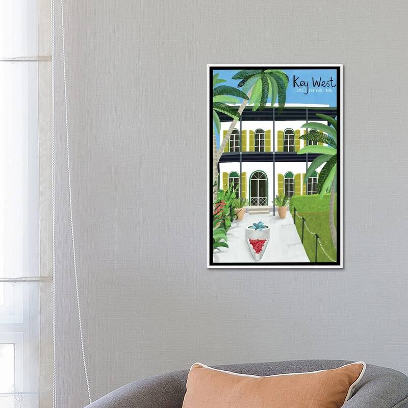 iCanvas "A Key West Hemingway" by Carla Daly Framed Canvas Print