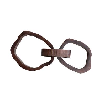 Acacia Wood Chain Decor with 3 Links - 22.0"L x 10.0"W x 5.5"H