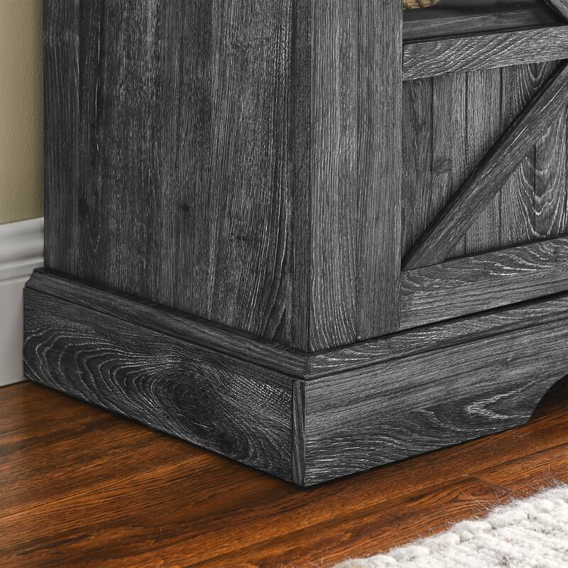 Dark Rustic Oak 60-Inch Fireplace TV Stand with Electric Heater Insert and Infrared Remote Control