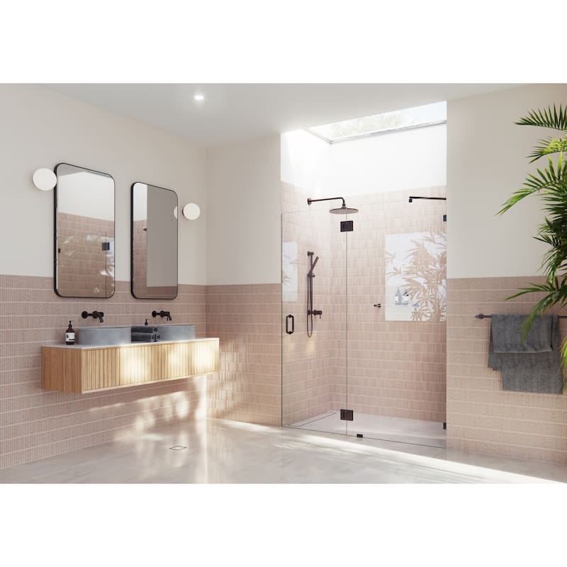 Glass Warehouse 78" x 57.5" Frameless Shower Door - Glass Hinge