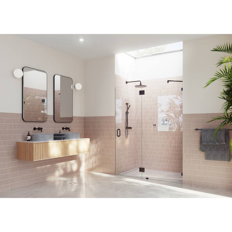 Glass Warehouse 78" x 57.75" Frameless Shower Door - Glass Hinge
