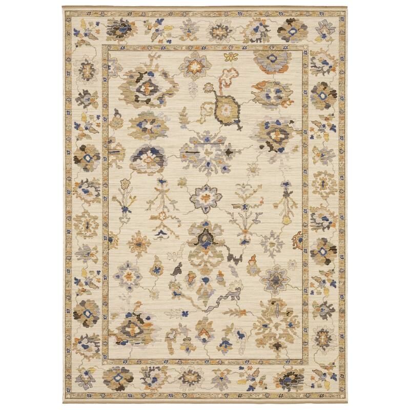 Adelaide Bohemian Traditional Beige/ Tan Wool Blend Area Rug- - 2' x 3'